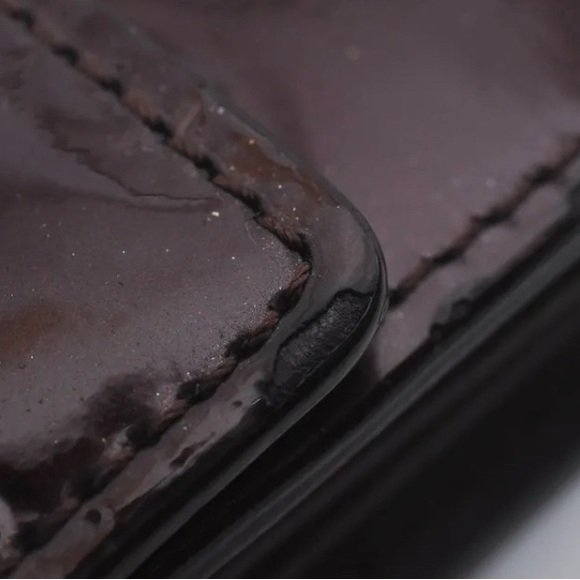 Louis Vuitton Vernis Portefeuille Sarah Wallet Deep purple Wine color M93524 - Picture 5 of 11